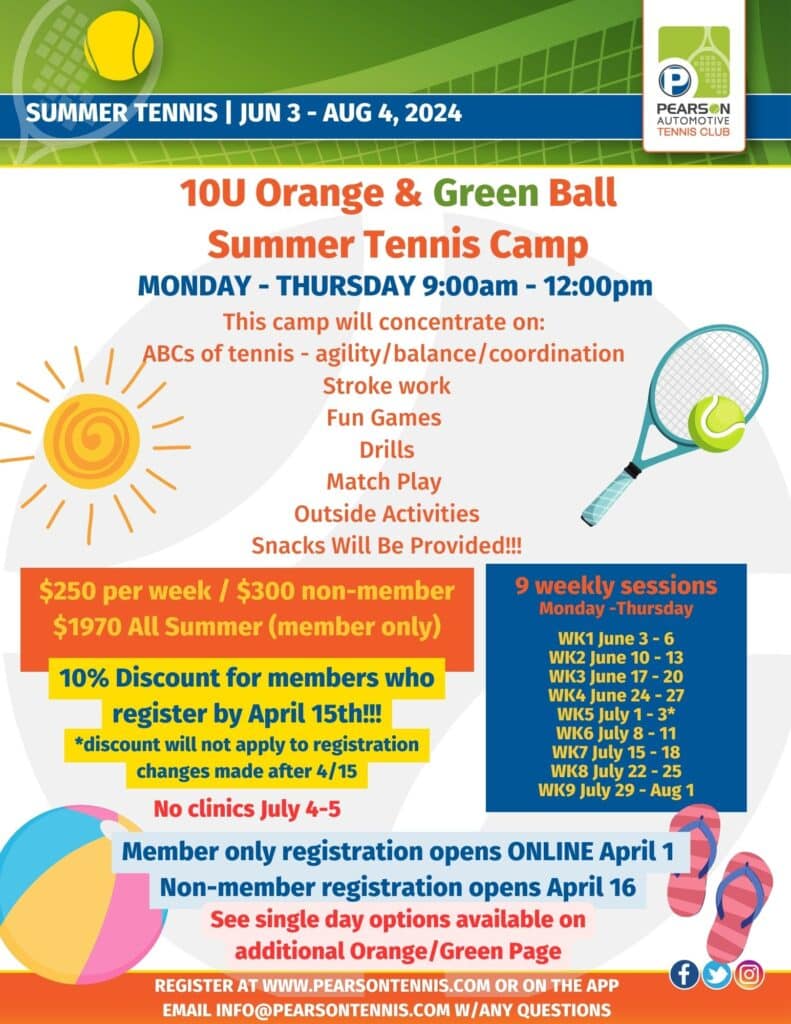10 and Under Summer Pearson Automotive Tennis Club