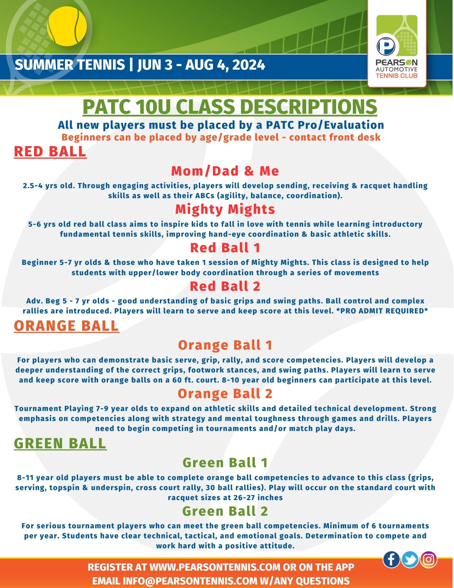 10 and Under Summer Pearson Automotive Tennis Club