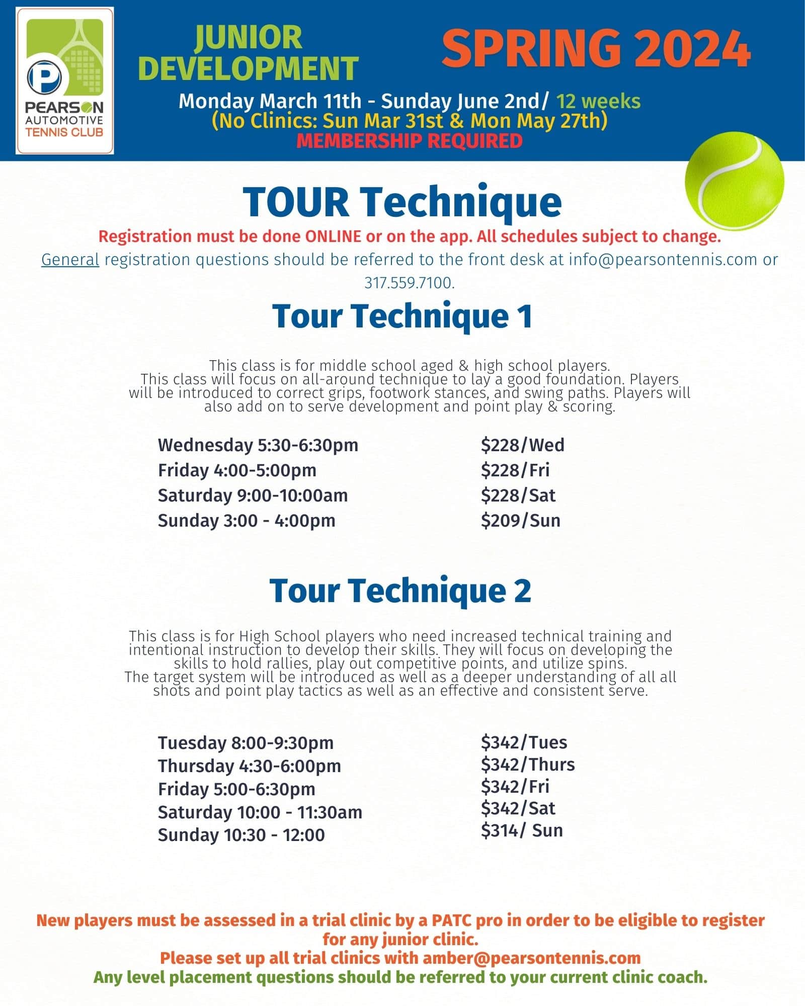 Junior (1118) Spring Pearson Automotive Tennis Club